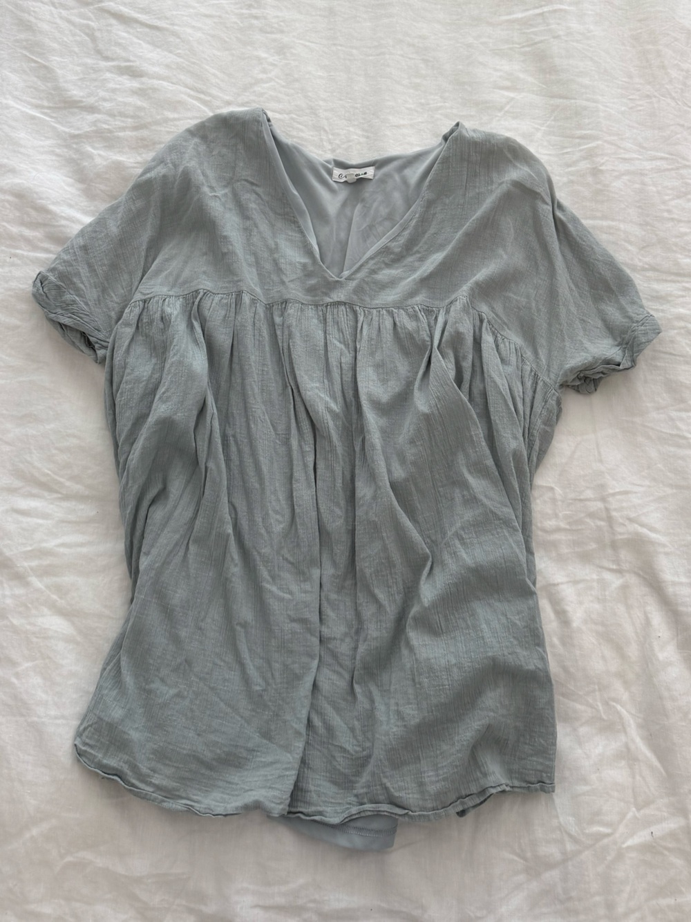 MACARON Sage Green Mini Babydoll Dress